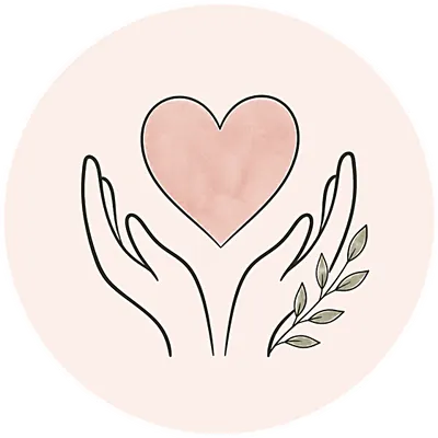 Mains tenant un cœur, symbole de soutien