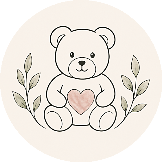 Ourson tenant un cœur, symbole de soutien aux enfants